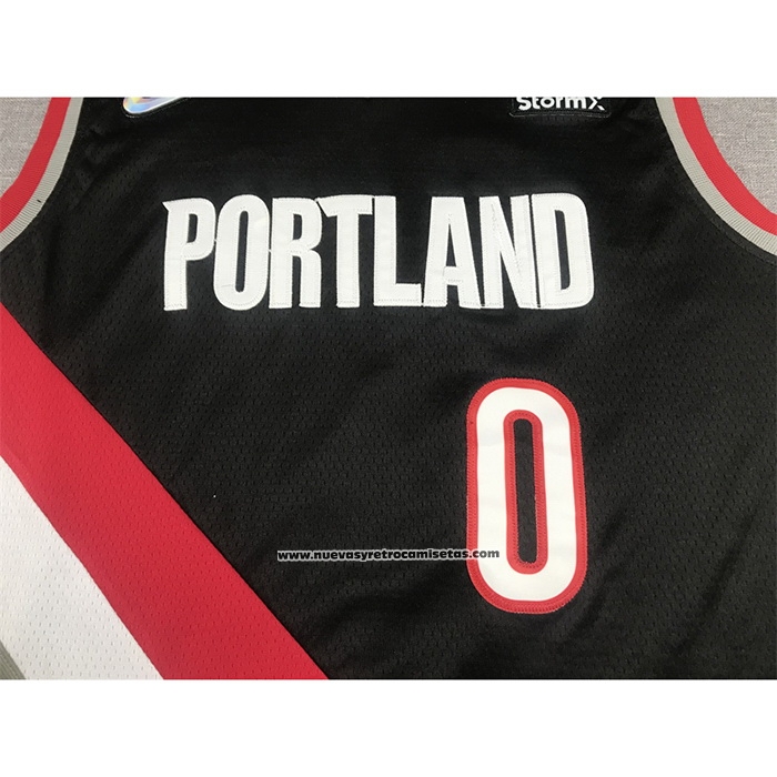 Maglia Portland Trail Blazers Damian Lillard #0 Icon 2021-22 Nero